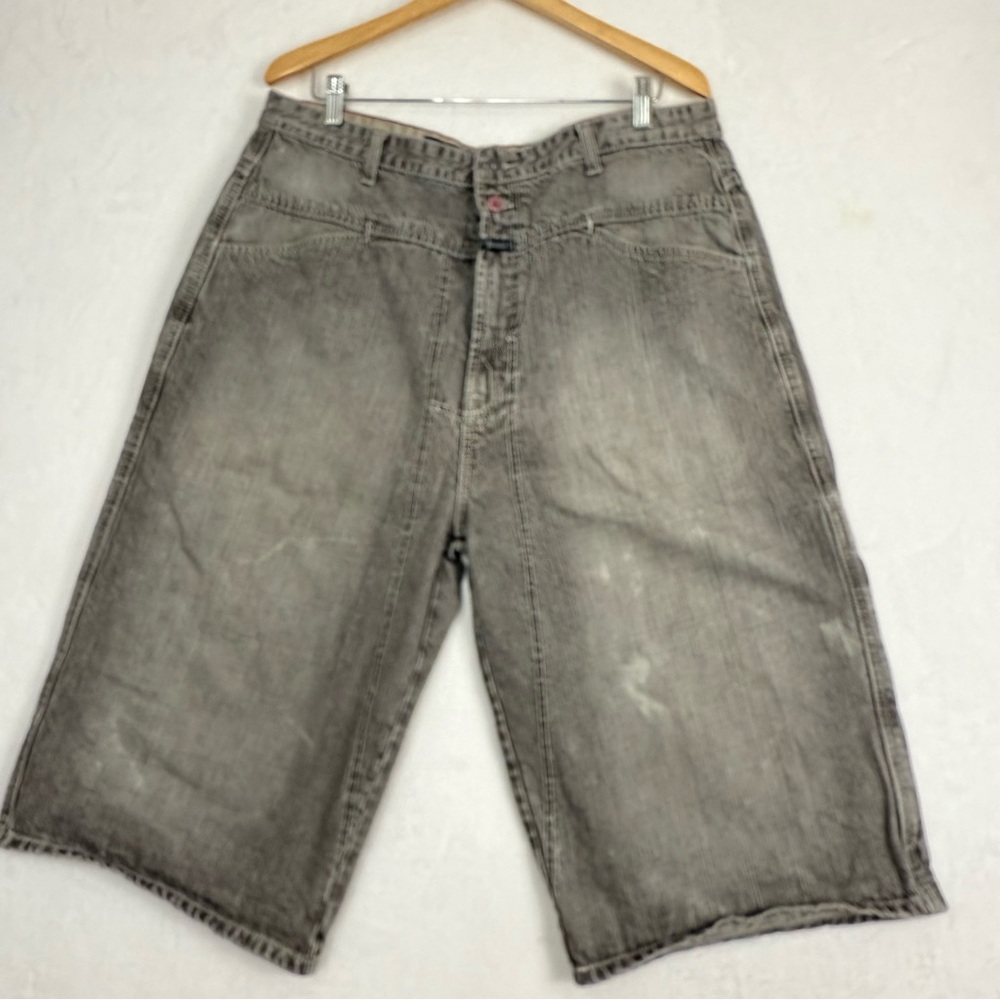 Vintage Marithé François Girbaud Long Baggy Denim Shorts Men’s 38 Acid Wash Y2K